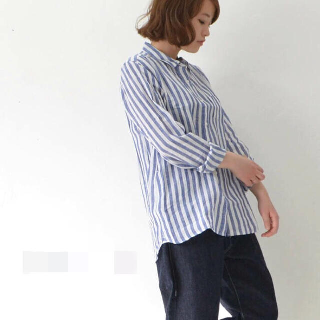 YARRA(ヤラ)のYARRA/doux bleu 長袖フレンチリネンシャツ レディースのトップス(シャツ/ブラウス(長袖/七分))の商品写真