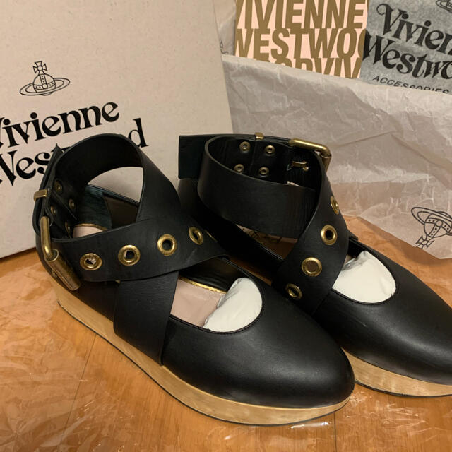 VivienneWestwood バックル バレリーナシューズ　黒