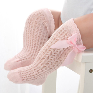 【新品】ベビー靴下 0-12ヶ月 ピンク リボン 女の子 新生児 ハイハイ(その他)