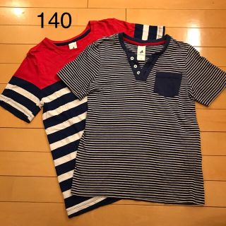 エイチアンドエム(H&M)のC&A  ボーダー　Tシャツ　2枚セット　140 (Tシャツ/カットソー)