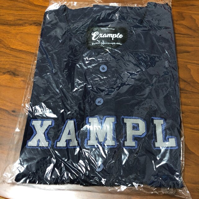 EXAMPLE ラウンドロゴ ベースボールシャツ Lサイズの出品です メンズのトップス(Tシャツ/カットソー(半袖/袖なし))の商品写真