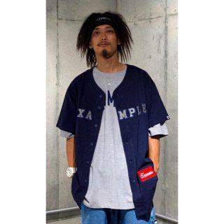 EXAMPLE ラウンドロゴ ベースボールシャツ Lサイズの出品です(Tシャツ/カットソー(半袖/袖なし))