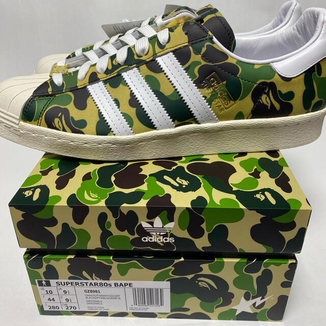 A BATHING APE(アベイシングエイプ)のBAPE X Adidas superstar GREEN CAMO 28cm メンズの靴/シューズ(スニーカー)の商品写真