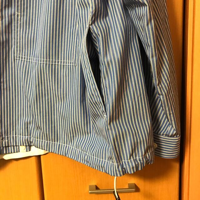 スーピマコットンオーバーサイズシャツブルゾン(長袖・ストライプ) 62 BLUE