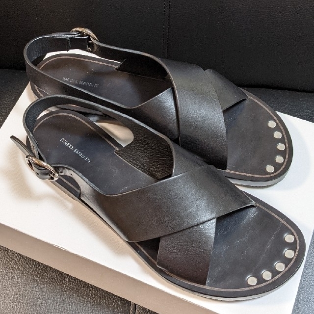 Isabel Marant(イザベルマラン)のイザベルマラン  レザーサンダル ブラック レディースの靴/シューズ(サンダル)の商品写真
