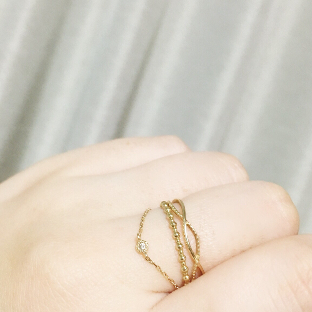 ete(エテ)のK10♡ブラウンダイヤチェーンリング レディースのアクセサリー(リング(指輪))の商品写真