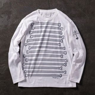 ビームス(BEAMS)の★新品★ビームス BONE LONG SLEEVE T-SHIRT ホワイト/S(Tシャツ/カットソー(七分/長袖))