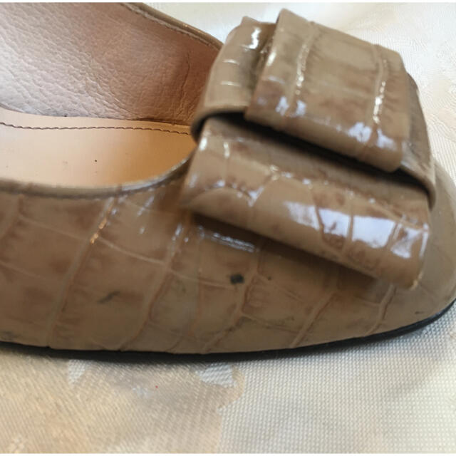 ❤️ EIZO 24 エイゾー パンプス エナメル 型押し ヒール リボン ❤️ レディースの靴/シューズ(ハイヒール/パンプス)の商品写真