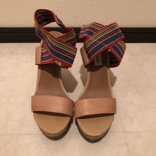 スティーブマデン(Steve Madden)の値下げ☆STEVE MADDEN  ゴムストラップコルクウェッジソールサンダル(サンダル)