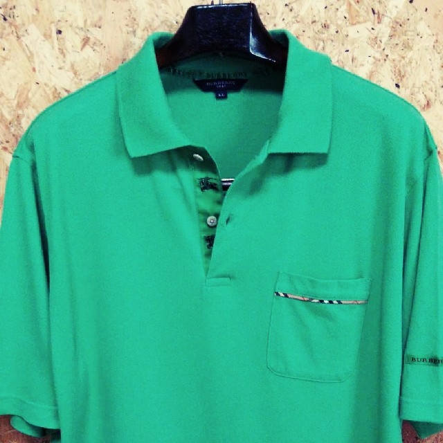 BURBERRY(バーバリー)の「バーバリーゴルフ」ロゴ入りポロシャツ ノバチェック グリーン ゴルフシャツ メンズのトップス(ポロシャツ)の商品写真