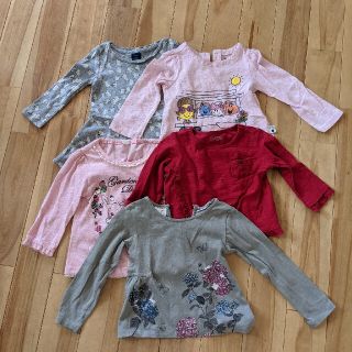 ベビーギャップ(babyGAP)の80cm 女の子 トップス まとめ売り baby GAP Zara Baby他(Ｔシャツ)