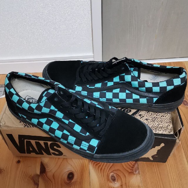 早い者勝ち値引きUSED】VANS Old Skool ターコイズチェック29-