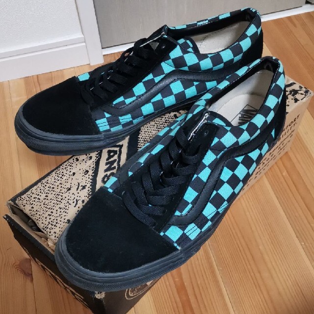 早い者勝ち値引きUSED】VANS Old Skool ターコイズチェック29-