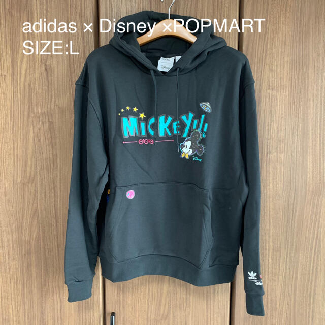 adidas × Disney ミッキー プリント パーカー ブラック Lサイズ