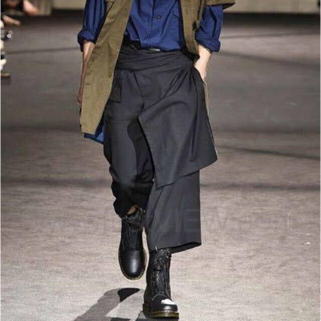 ヨウジヤマモト 17ss 左前垂らしラップパンツ YohjiYamamoto