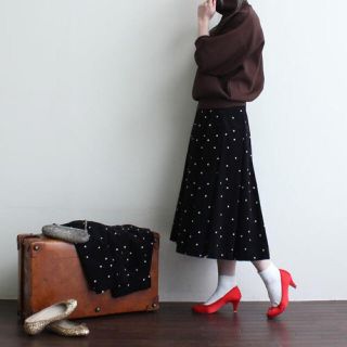 ドットアンドストライプスチャイルドウーマン(Dot&Stripes CHILDWOMAN)のCHILD WOMAN/21Wシャツコール ソフトプリーツスカート(ひざ丈スカート)