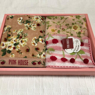 ピンクハウス(PINK HOUSE)のピンクハウス　ＰIＮＫＨＯＵＥＳ　ウォッシュタオル　タオルハンカチセット　新品(ハンカチ)