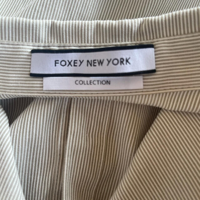 FOXEY NEW YORK ブラウス ベージュ ストライプ サイズ38 | www.jarussi