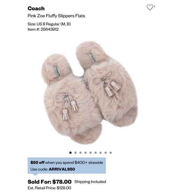 COACH(コーチ)の新品 COACH FURRY SLIPPERS 27cm レディースの靴/シューズ(その他)の商品写真