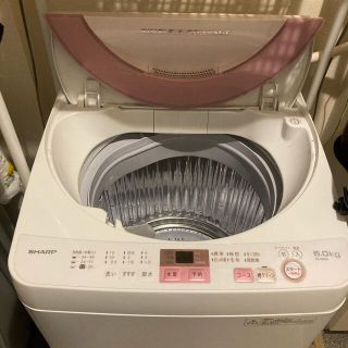 洗濯機 シャープ SHARP 2017年製 40L 動作確認済 ピンク 郵送不可(洗濯機)