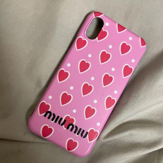 ミュウミュウ(miumiu)の【iPhoneX/XSケース】ピンク×ハート(iPhoneケース)