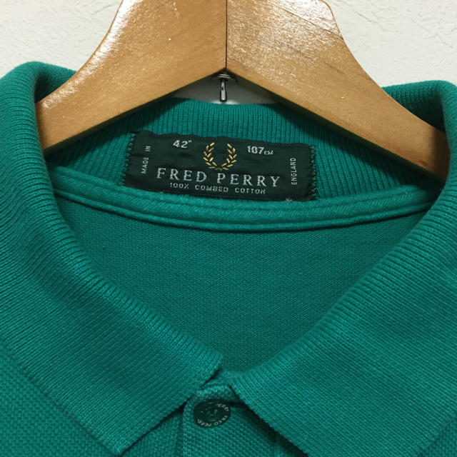FRED PERRY(フレッドペリー)のフレッドペリー イギリス製半袖ポロシャツ42 グリーン メンズのトップス(ポロシャツ)の商品写真