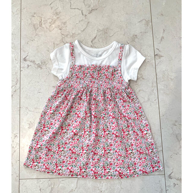 花柄トップス　90センチ　新品 キッズ/ベビー/マタニティのキッズ服女の子用(90cm~)(ワンピース)の商品写真