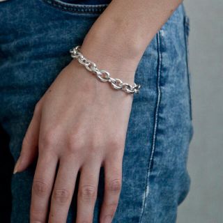 アッシュペーフランス(H.P.FRANCE)のsimmon シルバーブレスレットOVAL CHAIN BRACELET(ブレスレット/バングル)