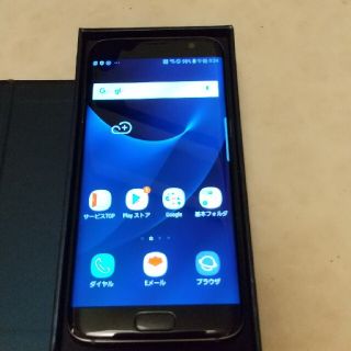 ギャラクシー(Galaxy)のau Galaxy S7 edge scv33 ブラック中古 simロック解除済(スマートフォン本体)