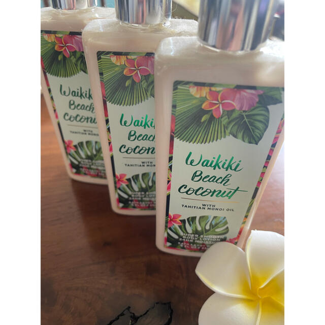 Bath & Body Works(バスアンドボディーワークス)のバス&ボディーワークス3本set ワイキキビーチココナッツボディーローション コスメ/美容のボディケア(ボディローション/ミルク)の商品写真