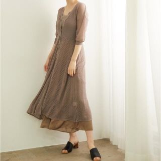 ロペピクニック(Rope' Picnic)の♡美品♡ロペピクニック 透かし柄編みニットワンピース(ロングワンピース/マキシワンピース)