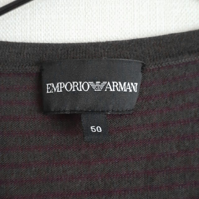 Emporio Armani(エンポリオアルマーニ)のEMPORIO ARMANI 薄手ニット ボーダー メンズ エンポリオアルマー二 メンズのトップス(ニット/セーター)の商品写真