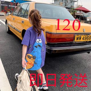 KWEA051キッズ Tシャツワンピース ロング 夏 半袖 プリント 子供服(ワンピース)