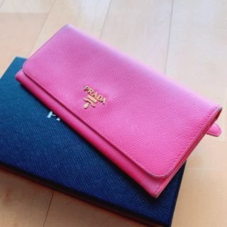 プラダ(PRADA)のalohaさま専用＊PRADAプラダ＊二つ折り長財布＊ピンク(長財布)