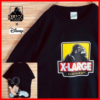 エクストララージ(XLARGE)の【美品】XLARGE × Disney限定コラボtシャツ半袖黒XLビッグロゴ(Tシャツ/カットソー(半袖/袖なし))