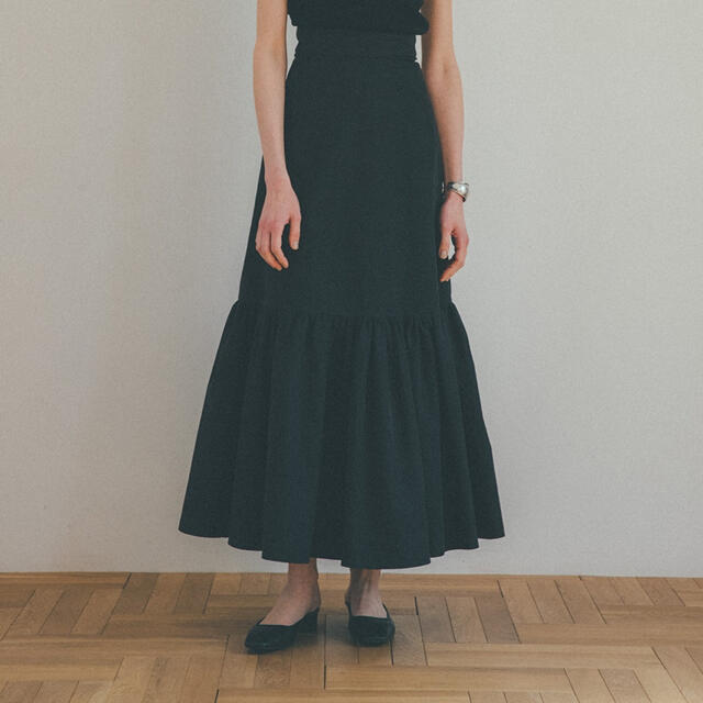 カラーブラックCLANE クラネ VOLUME TIERED MAXI SKIRT