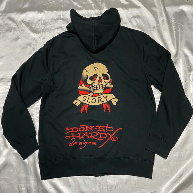 Ed Hardy - エドハーディ フード ジップパーカー スウェット ブラック ...