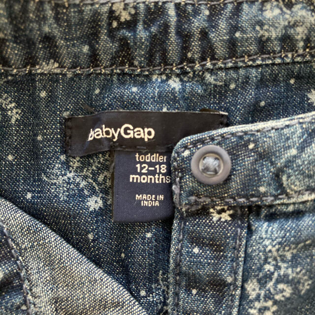 babyGAP(ベビーギャップ)の80㎝ デニムロンパース キッズ/ベビー/マタニティのベビー服(~85cm)(ロンパース)の商品写真