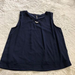 シフォン風　袖なしブラウス(シャツ/ブラウス(半袖/袖なし))