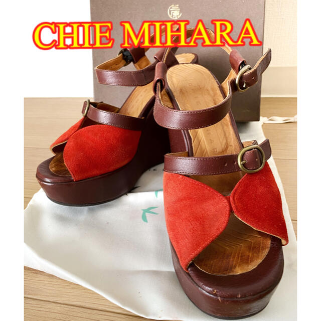 CHIE MIHARA(チエミハラ)の★CHIE MIHARA★チエ ミハラ サンダル 厚底 お洒落 37 レッド レディースの靴/シューズ(サンダル)の商品写真