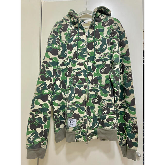 限定レア商品 A BATHING APE×STUSSY 迷彩柄ジップパーカー