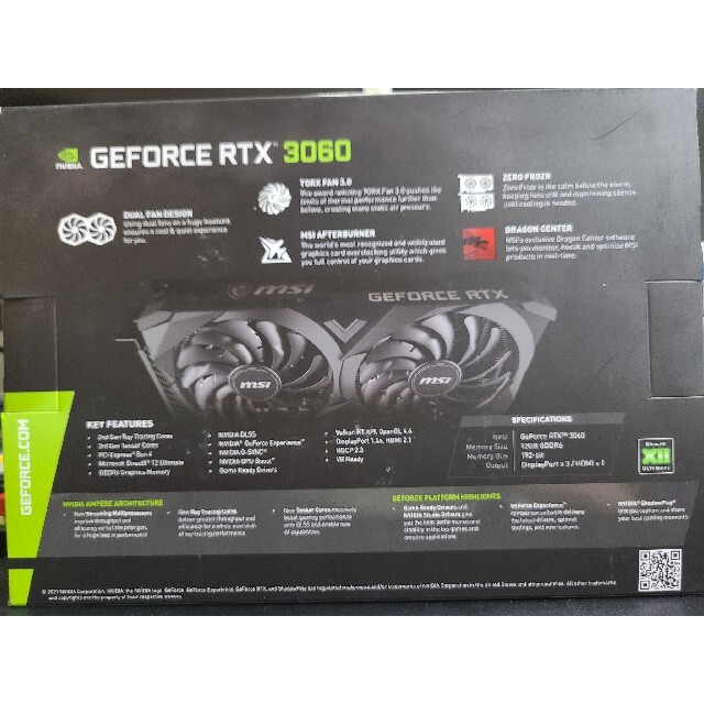 MSI GeForce RTX 3060 VENTUS 2X 12G OC スマホ/家電/カメラのPC/タブレット(PCパーツ)の商品写真