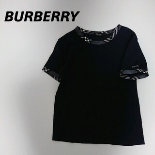 バーバリー(BURBERRY)のバーバリーブラックレーベル クルーネック 半袖 Tシャツ 濃紺 ノバチェック(Tシャツ(半袖/袖なし))