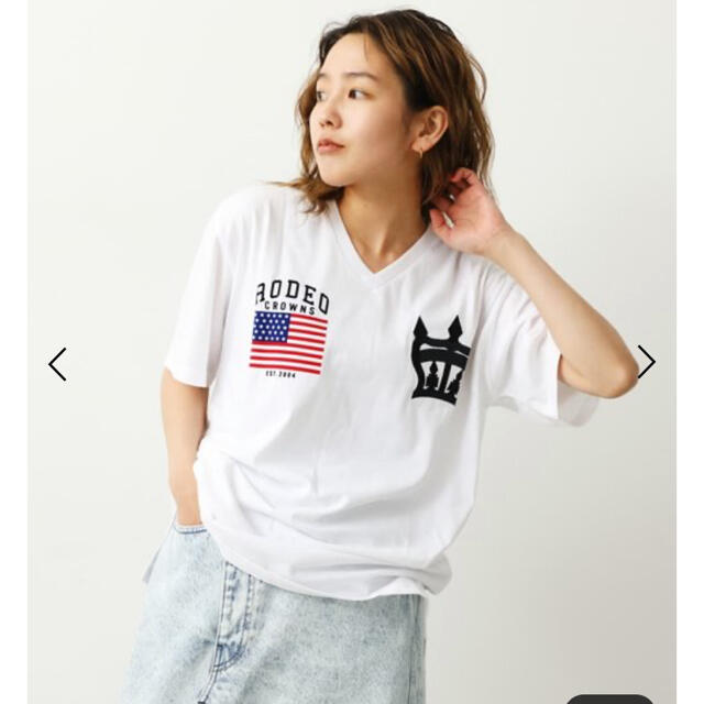 RODEO CROWNS(ロデオクラウンズ)のクラウン刺繍Tシャツ レディースのトップス(Tシャツ(半袖/袖なし))の商品写真