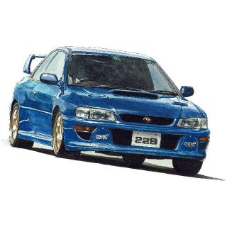 NC-1197スバル WRX STI限定版画サイン額装済作家平右ヱ門美術品/アンティーク