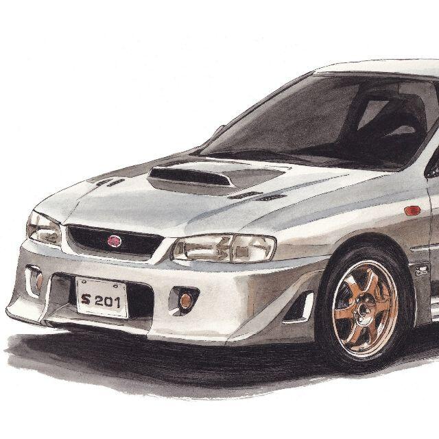 NC-1197スバル WRX STI限定版画直筆サイン額装●作家平右ヱ門 3