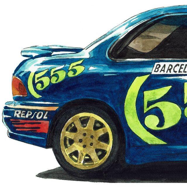 NC-1199スバルWRX STI限定版画直筆サイン額装●作家平右ヱ門 5