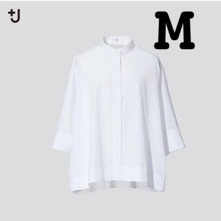 ユニクロ(UNIQLO)のユニクロ＋J  ジルサンダー　スーピマコットンドルマンスリーブシャツ(7分袖)M(シャツ/ブラウス(長袖/七分))