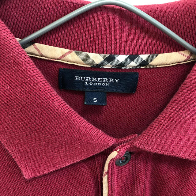 BURBERRY(バーバリー)のBURBERRY LONDON バーバリー　ポロシャツ　ノバチェック　赤　S メンズのトップス(ポロシャツ)の商品写真