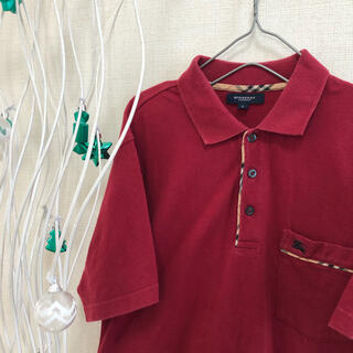 バーバリー(BURBERRY) ポロシャツ(メンズ)（レッド/赤色系）の通販 43 